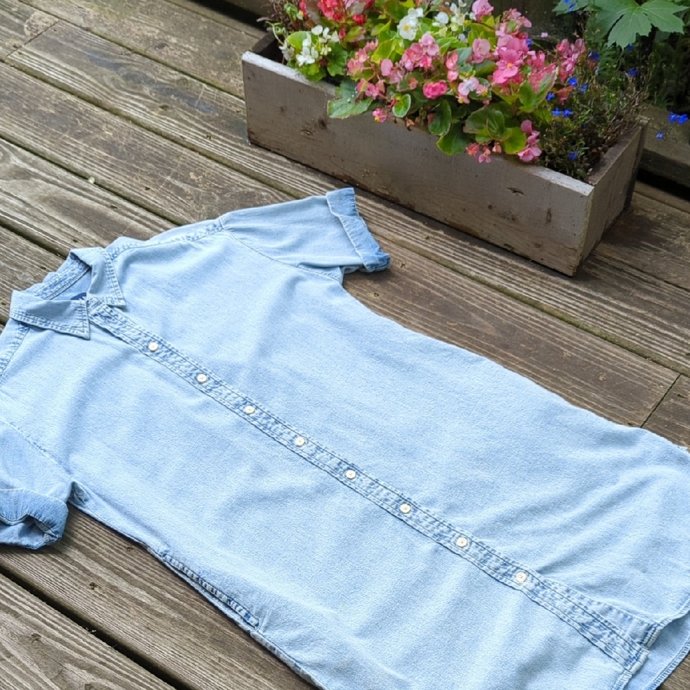 GAP Blue Denim Shirt Dress